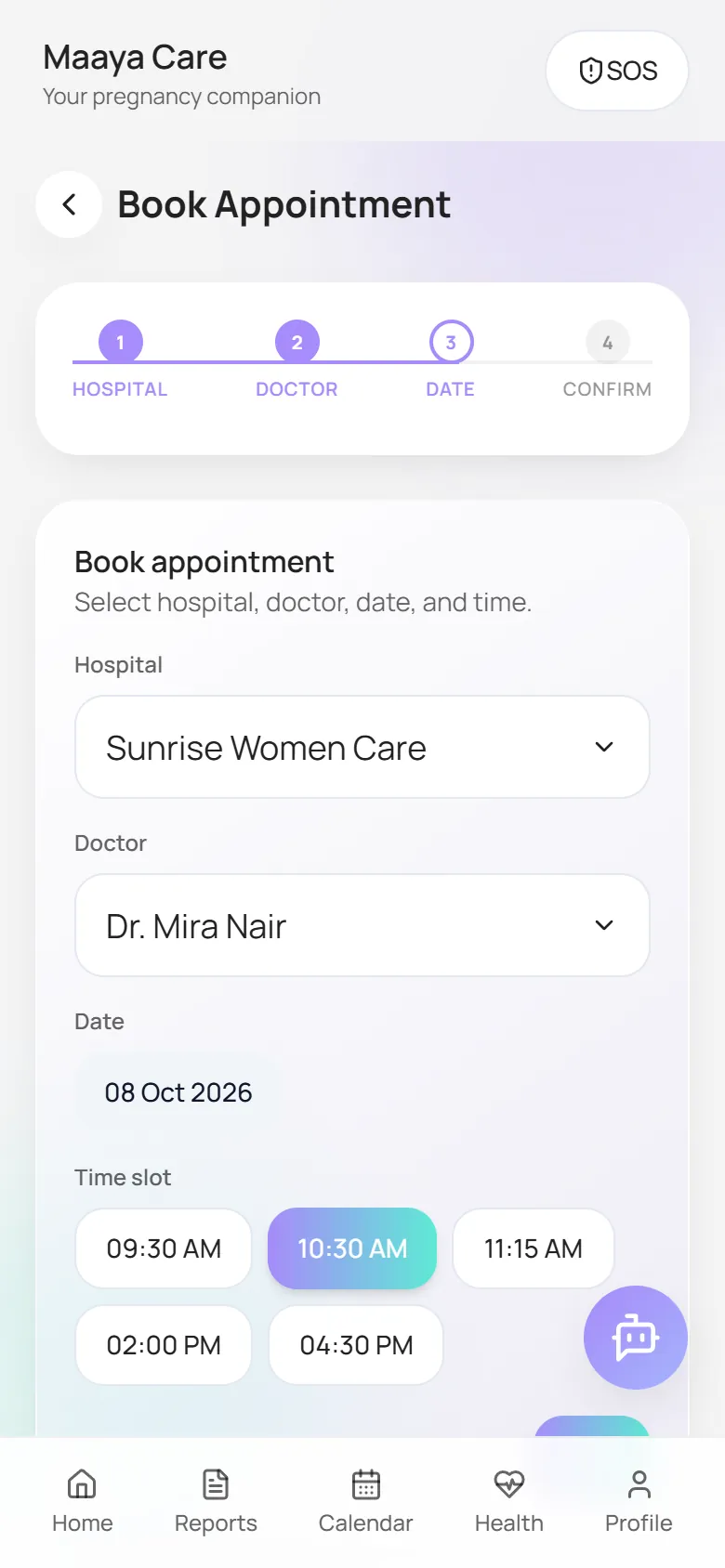Booking an appointment