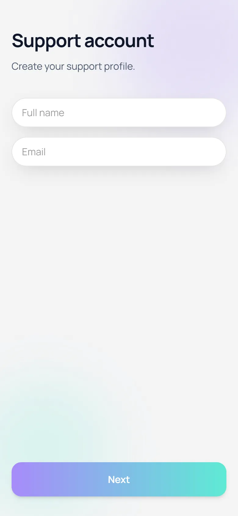 Support person sign-up