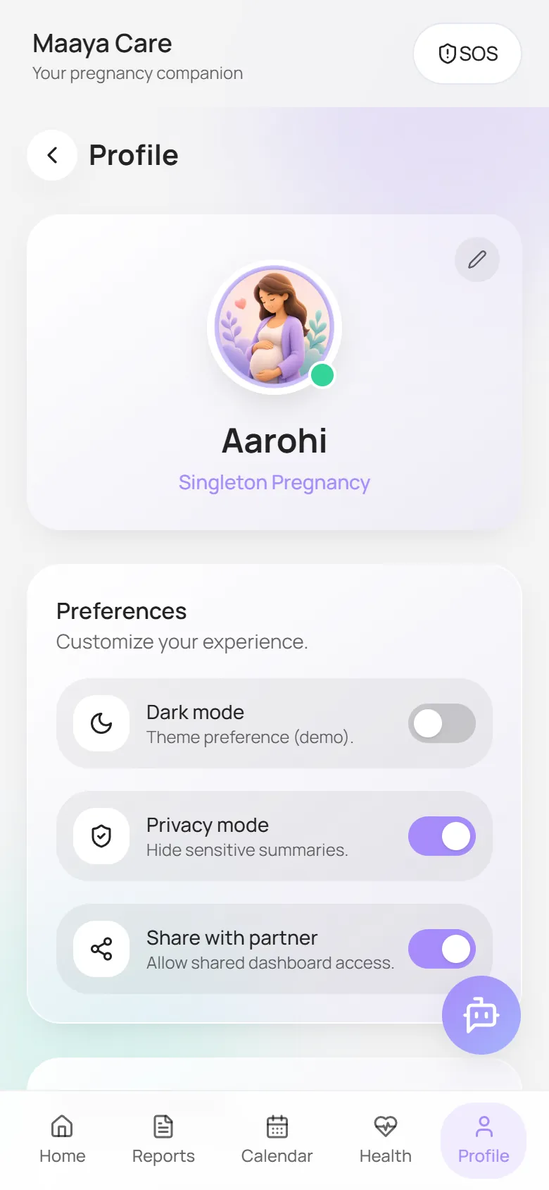 Profile and partner sharing