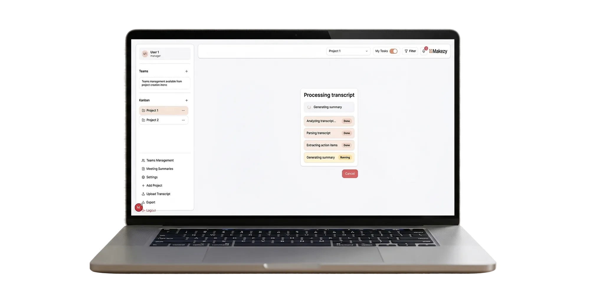 Processing a transcript