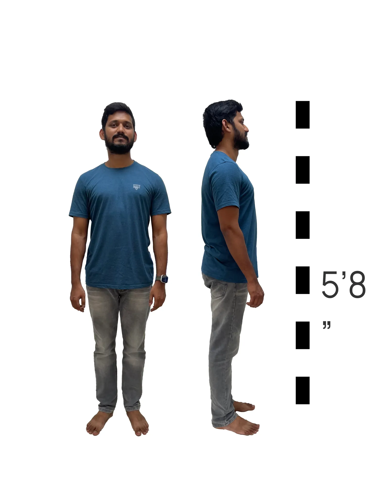 Average height of Indian men
